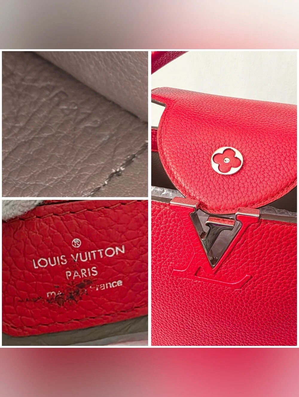 Auth Louis Vuitton Taurillion Capucines MM Tote Bag
